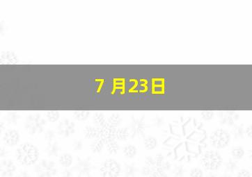 7 月23日